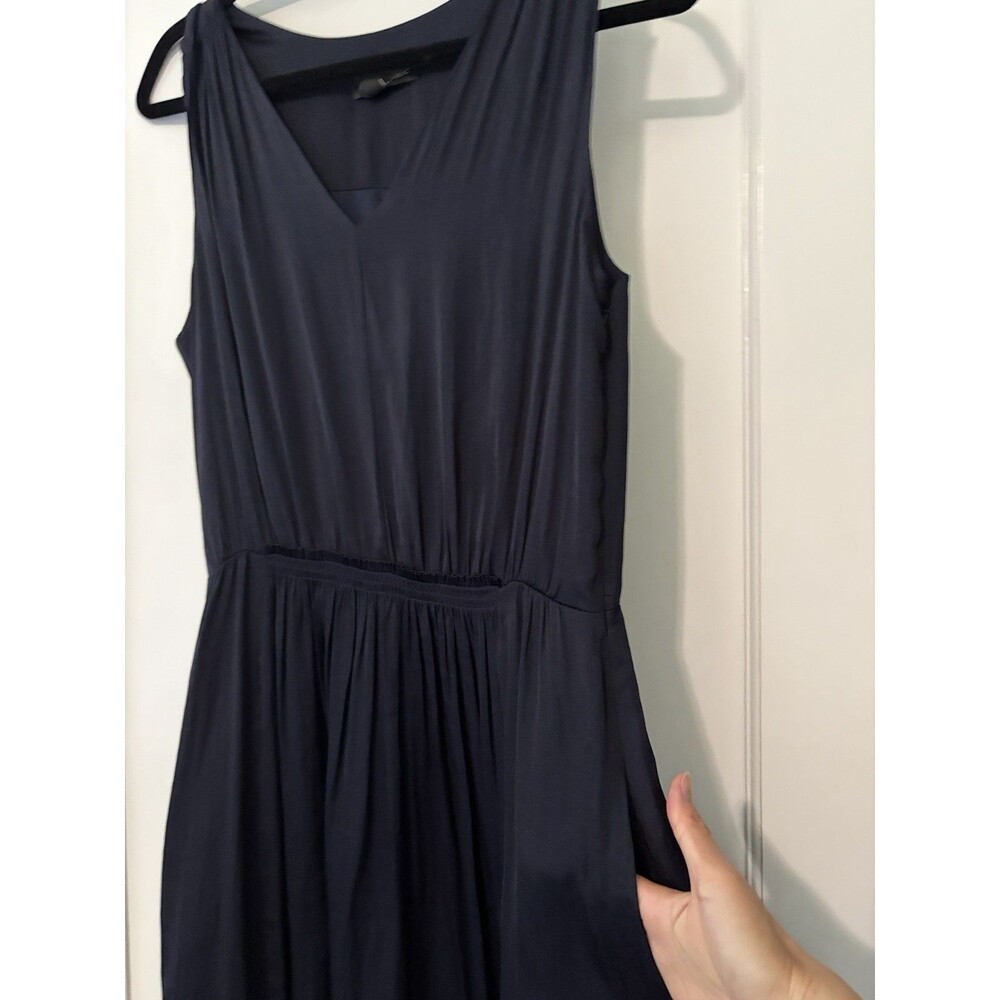Banana Republic Goddess Dress Size 8 Navy Blue Fit & Flare Sleeveless V Neck - Picture 4 of 12